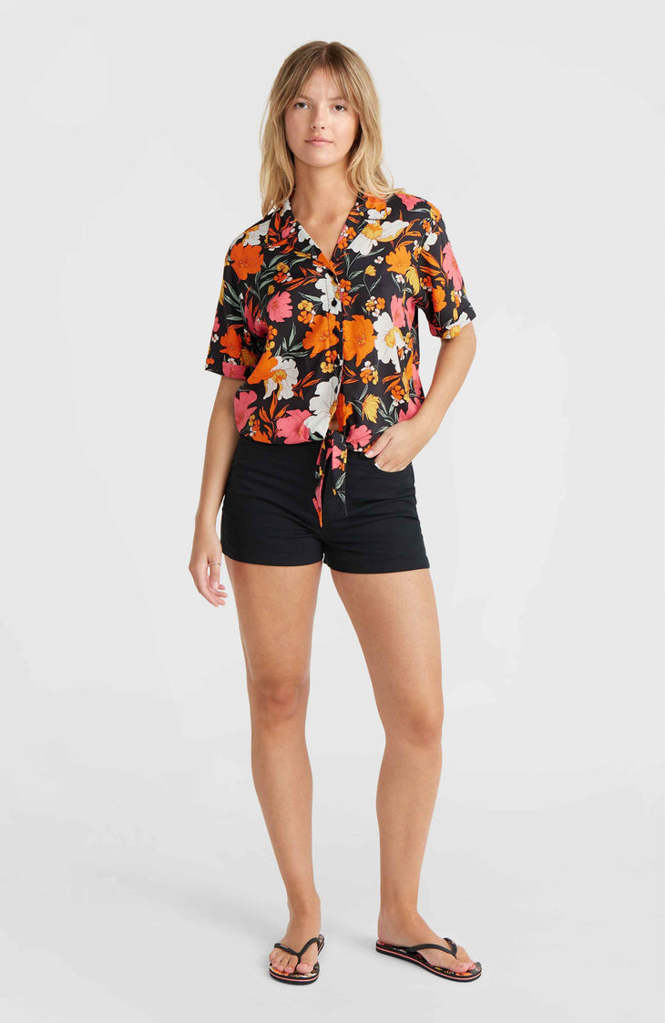 Essentials stretchshort met vijf zakken | Black Out