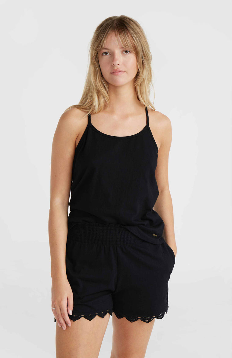 Essentials Ava Smocked short | Black Out