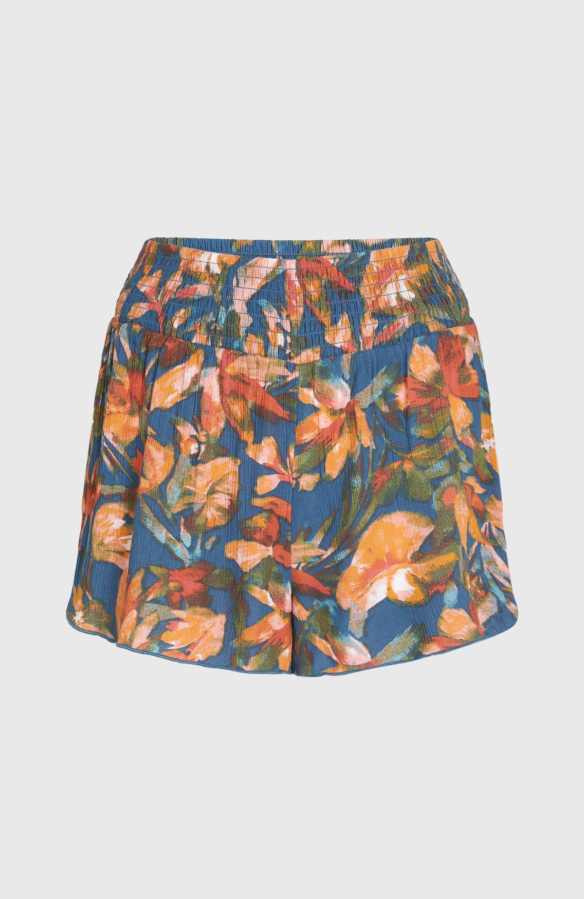 Johnny Smocked Waist short | Blue Painted Tropics