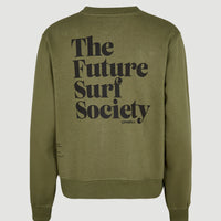 Sweater Future Surf Society Crew | Deep Lichen Green