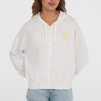 Beach Vintage capuchonvest met volledige rits | White Melange