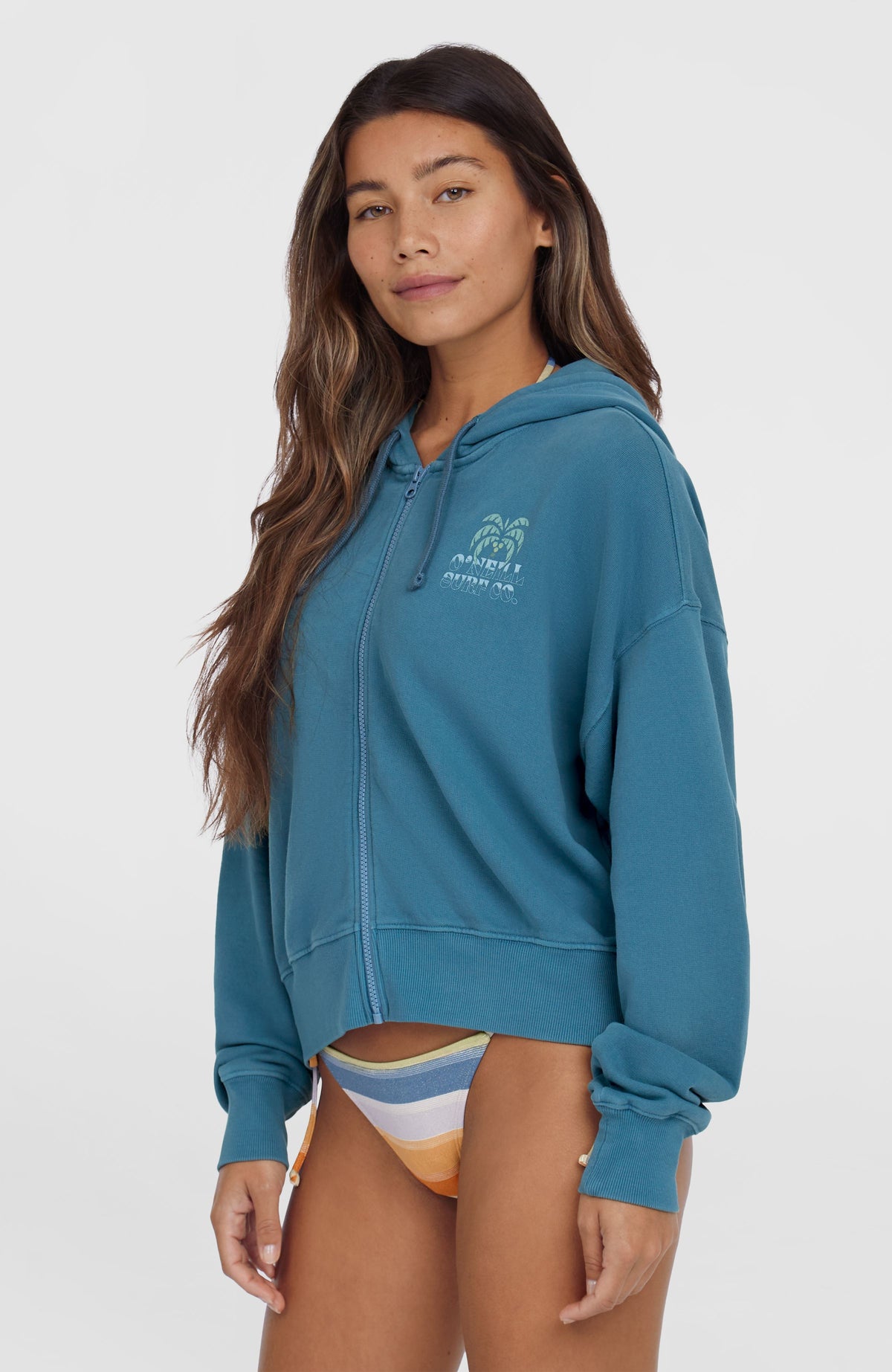 Beach Vintage capuchonvest met volledige rits | Copen Blue