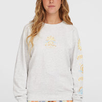 Beach Vintage Crew sweater | White Melange