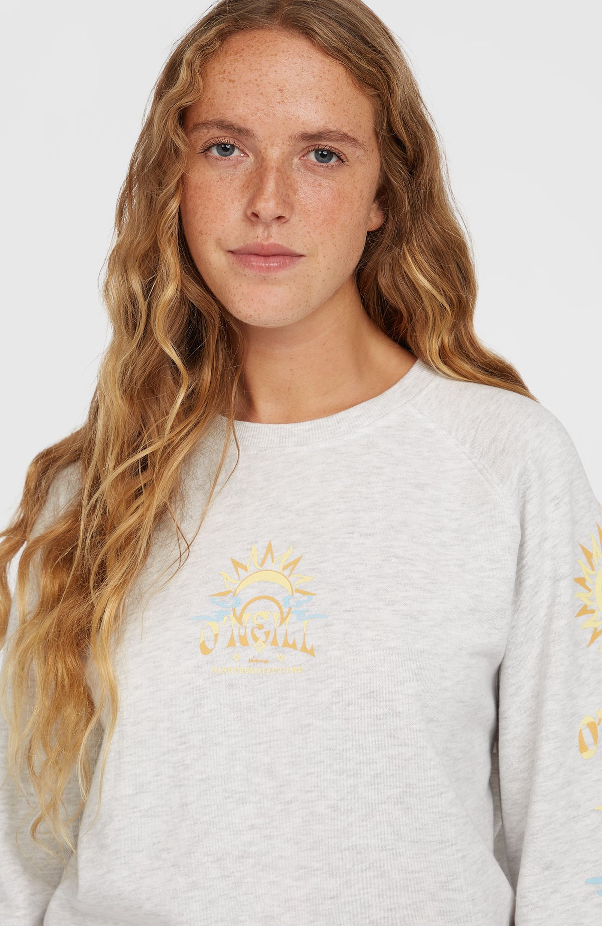 Beach Vintage Crew sweater | White Melange