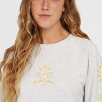 Beach Vintage Crew sweater | White Melange