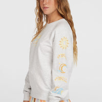 Beach Vintage Crew sweater | White Melange