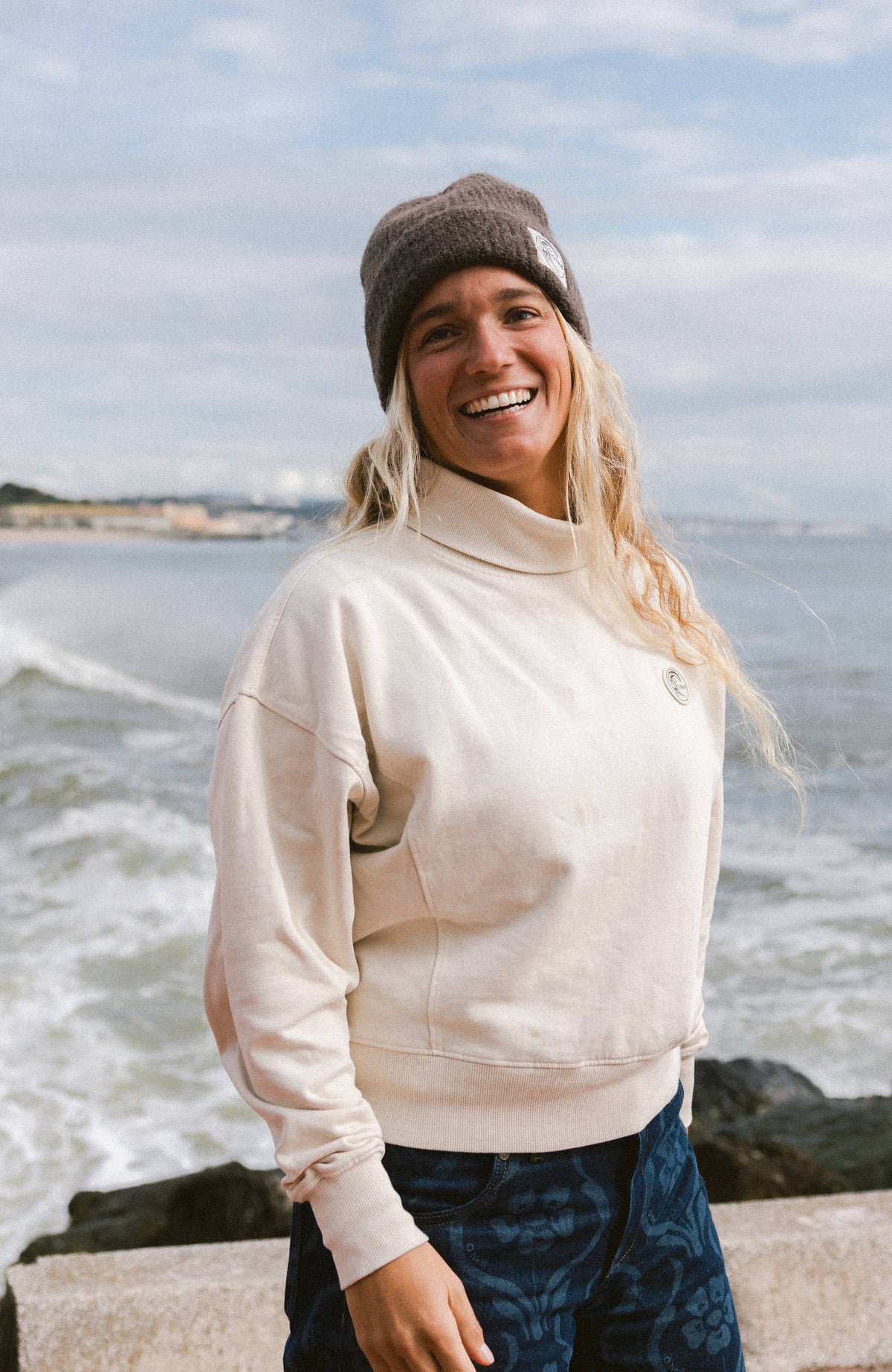 O'Riginals sweater met hoge hals | Linen White