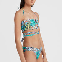 Bikini Jen - Maoi Bandeau | Blue Comic Seaweed