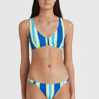 Bikini Terry Lucia Longline Triangle | Blue Towel Stripe