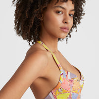 Bikinitop Panama Mould Wire Bra | Yellow Scarf Print