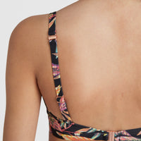 Bikinitop Panama Mould Wire Bra | Black Tropical Flower