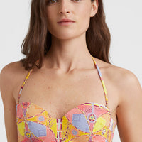 Bikinitop Havaa Mould Wire Bandeau | Yellow Scarf Print