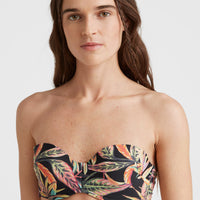 Bikinitop Havaa Mould Wire Bandeau | Black Tropical Flower