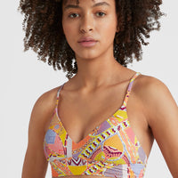 Bikinitop Wave Bralette | Yellow Scarf Print