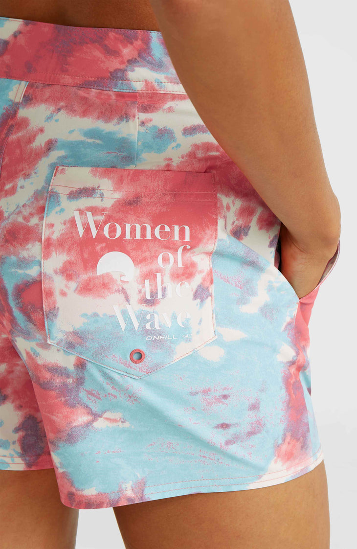 Women of the Wave 14\" boardshort | Pink Ice Cube Tie Dye