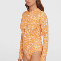 Women of the Wave surfbadpak met lange mouwen | Orange Abstract Wave