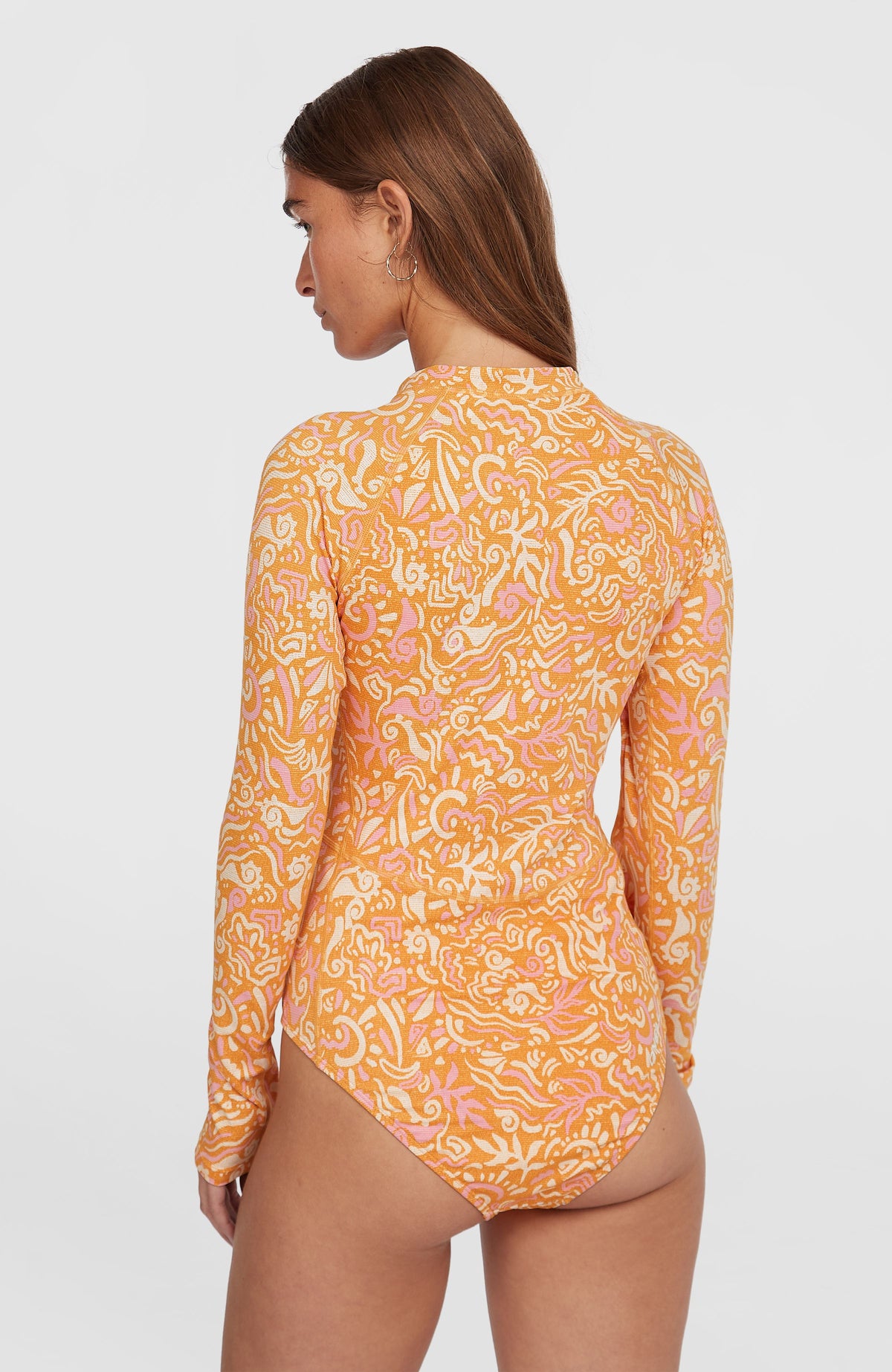 Women of the Wave surfbadpak met lange mouwen | Orange Abstract Wave