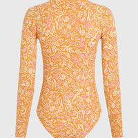 Women of the Wave surfbadpak met lange mouwen | Orange Abstract Wave