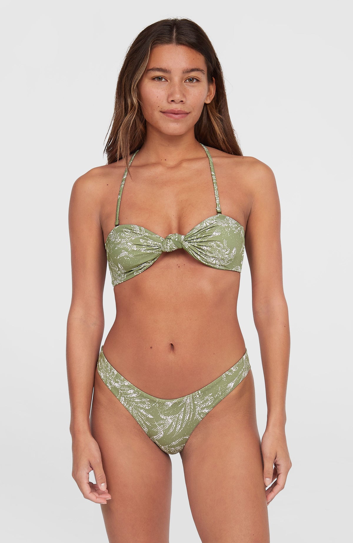 Knot Bandeau Matira bikiniset | Green Textured Jungle