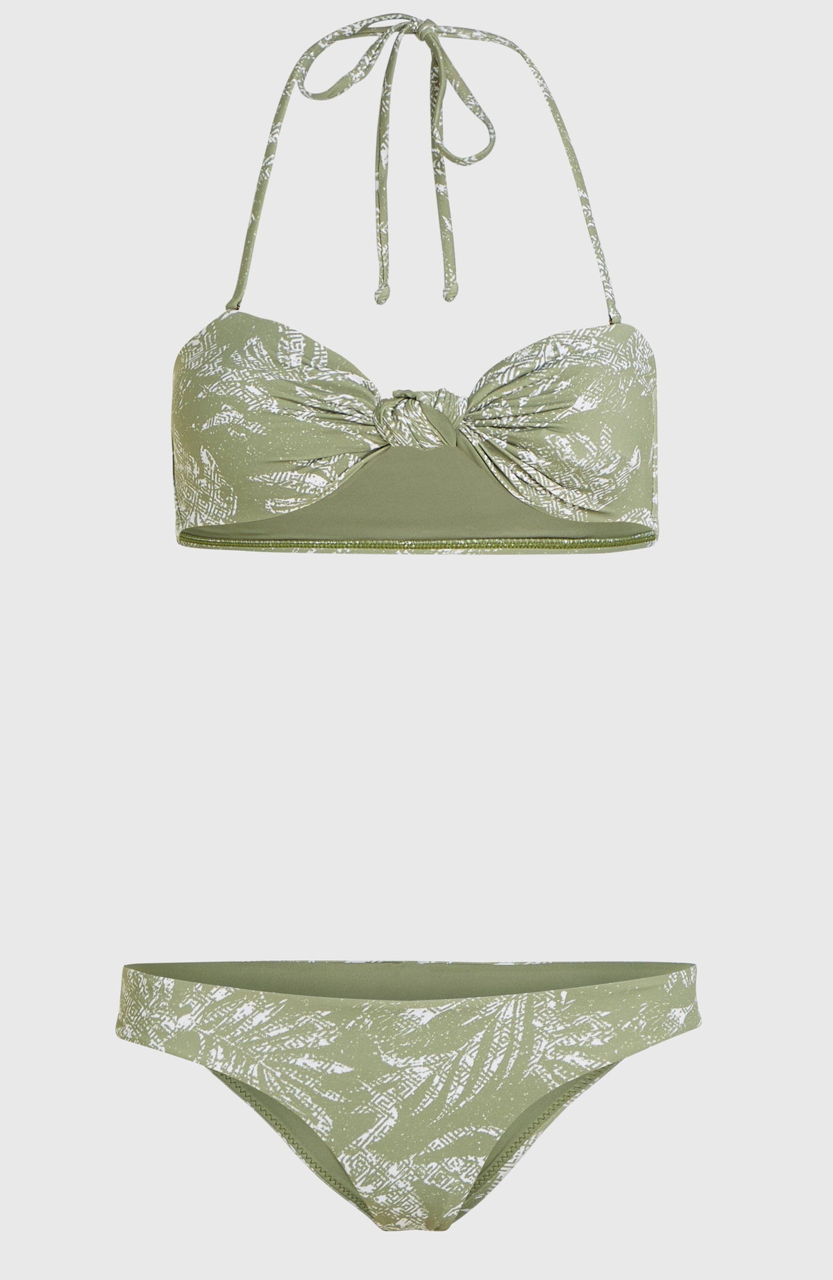 Knot Bandeau Matira bikiniset | Green Textured Jungle