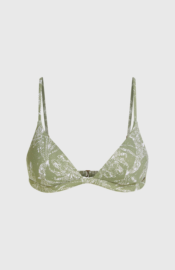 Seaside Tri bikinitop | Green Textured Jungle