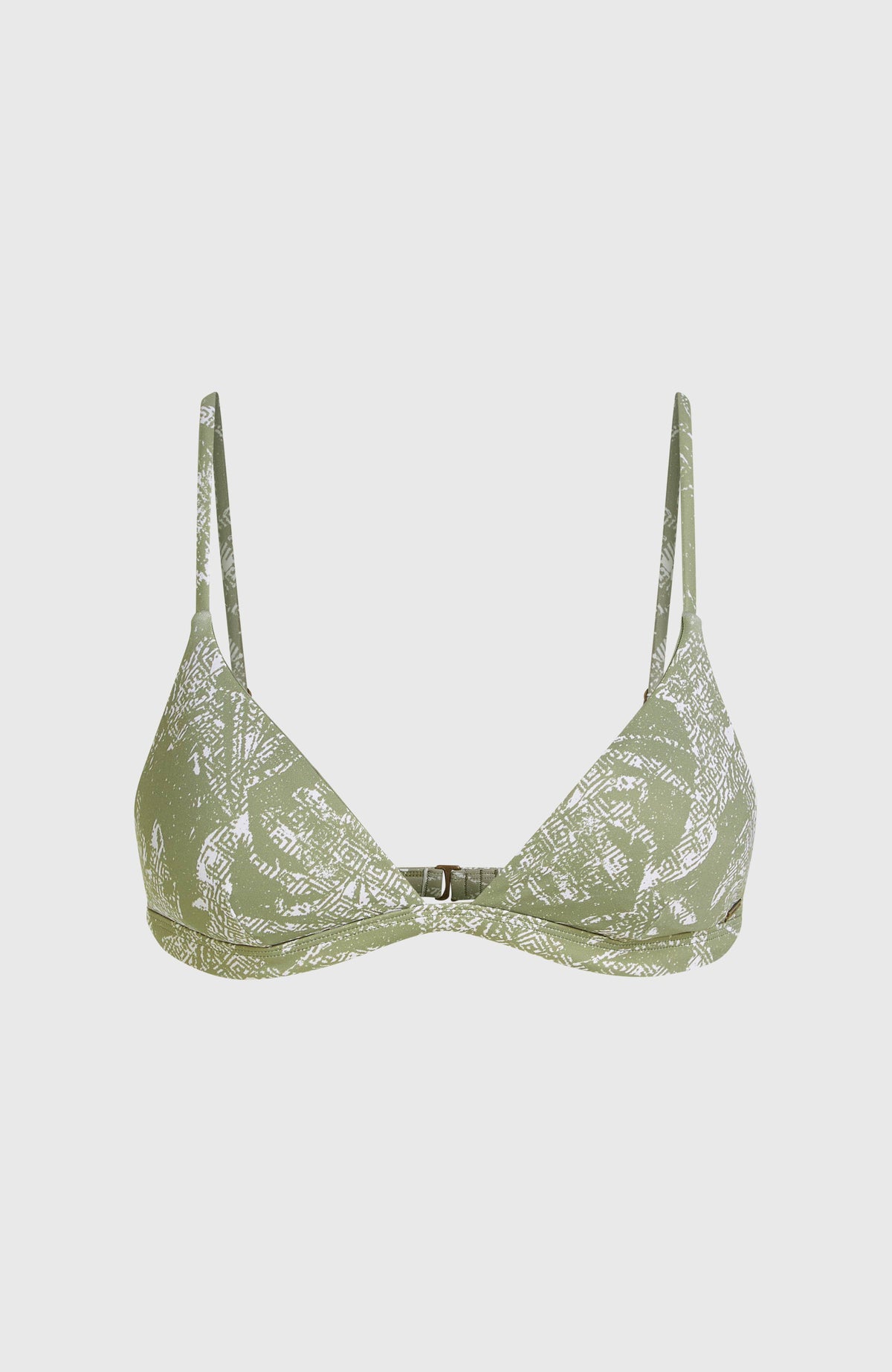Seaside Tri bikinitop | Green Textured Jungle