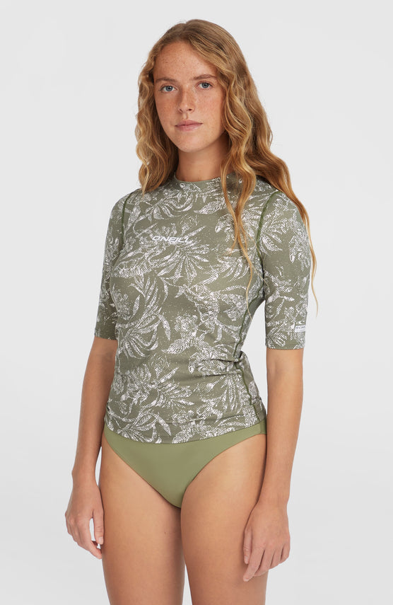 Essentials uv shirt met korte mouwen | Green Textured Jungle