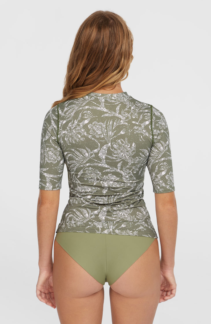 Essentials uv shirt met korte mouwen | Green Textured Jungle