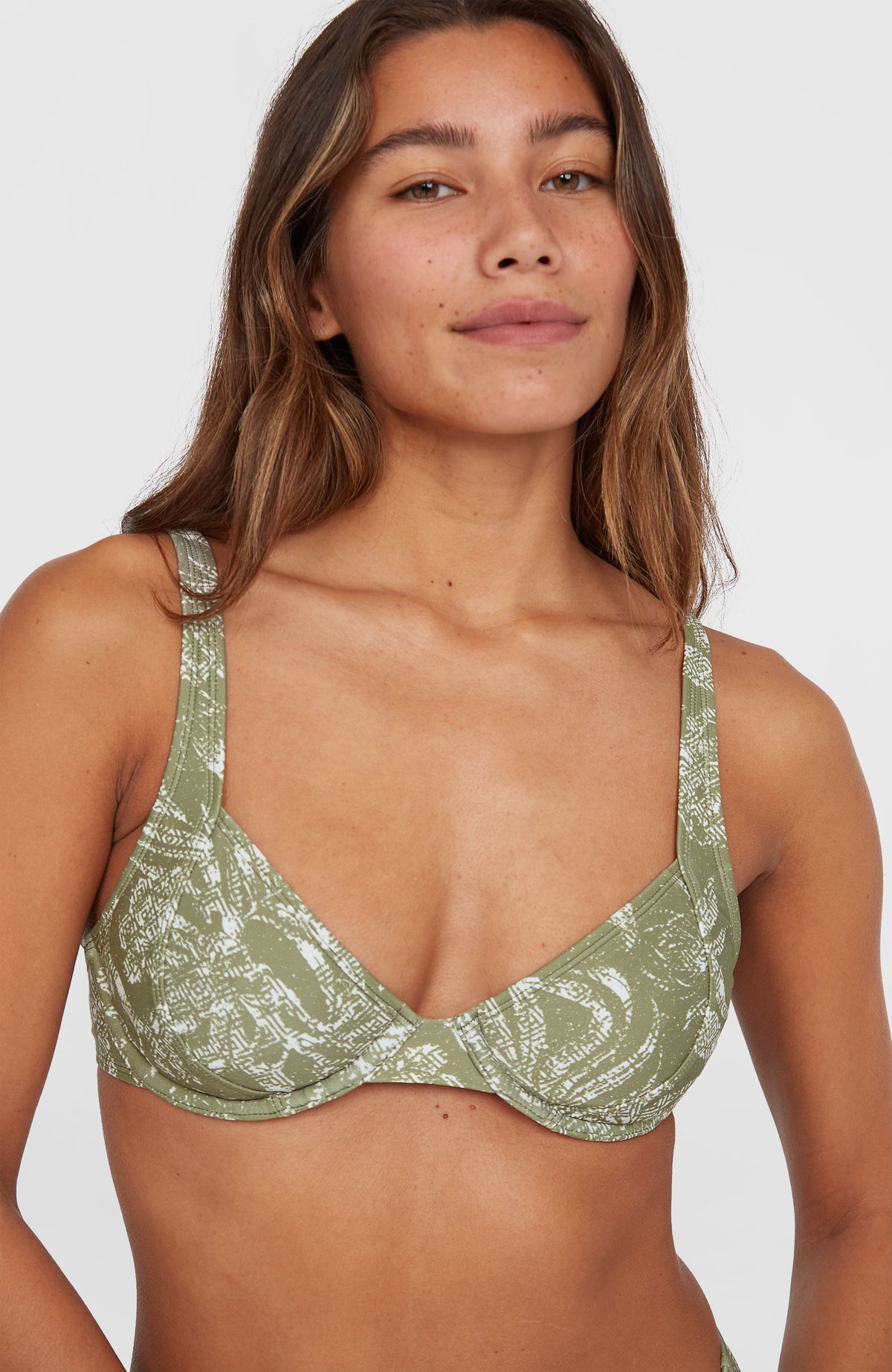 Elsie bikinitop met beugels | Green Textured Jungle
