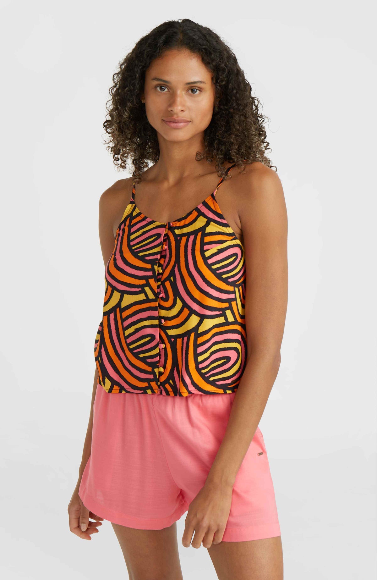 Tiare Woven tanktop | Orange Rainbow Stripe