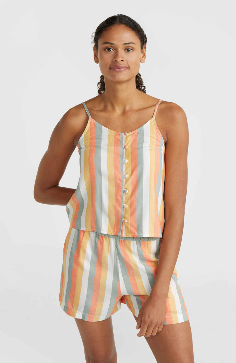 Tiare Woven tanktop | Orange Multistripe