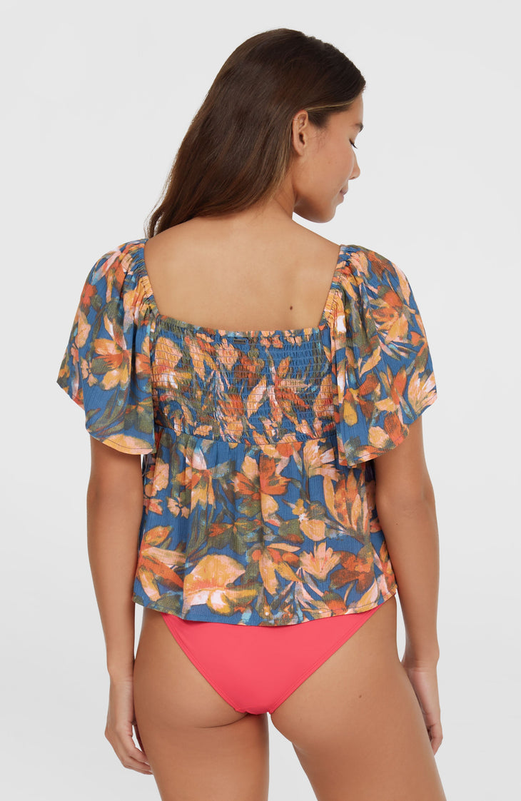 Huges geweven top | Blue Painted Tropics