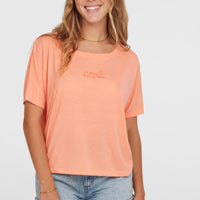 Essentials Script losvallend T-shirt | Coral Pink