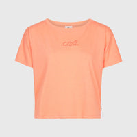 Essentials Script losvallend T-shirt | Coral Pink