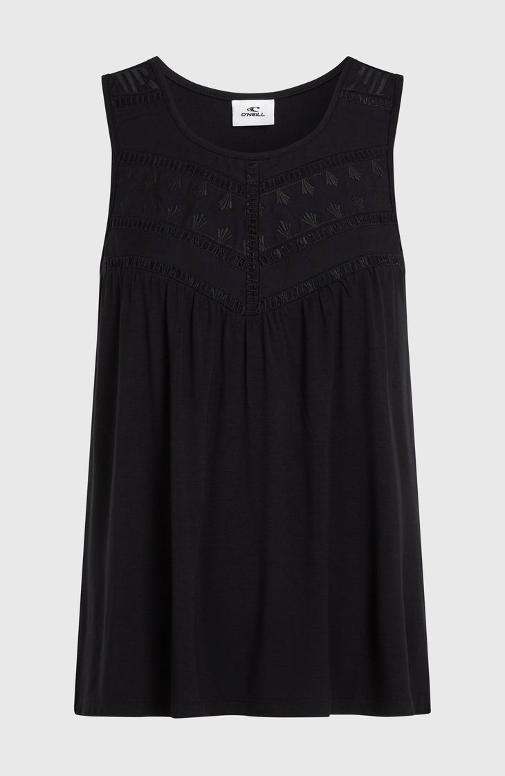 Essentials Tokeena tanktop met borduursel | Black Out
