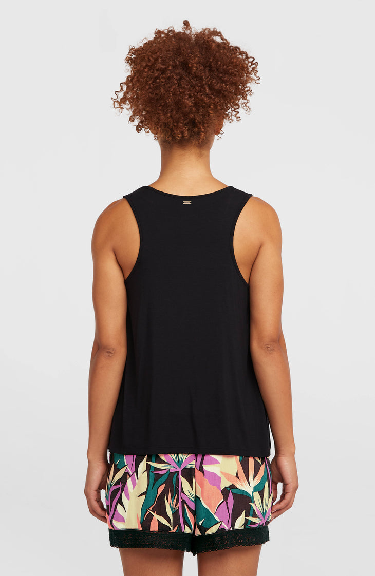 Essentials Tokeena tanktop met borduursel | Black Out