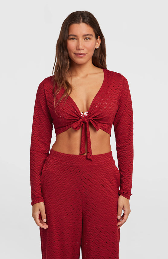 O'Riginals Knotted shirt met lange mouwen | Midnight Poppy