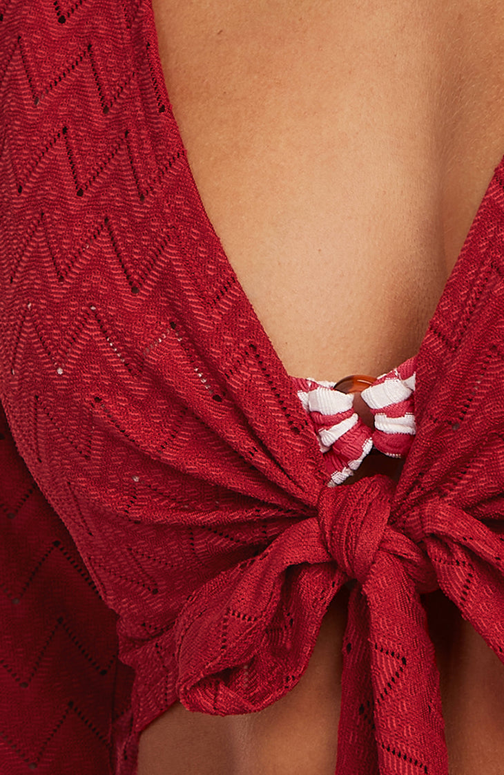 O'Riginals Knotted shirt met lange mouwen | Midnight Poppy