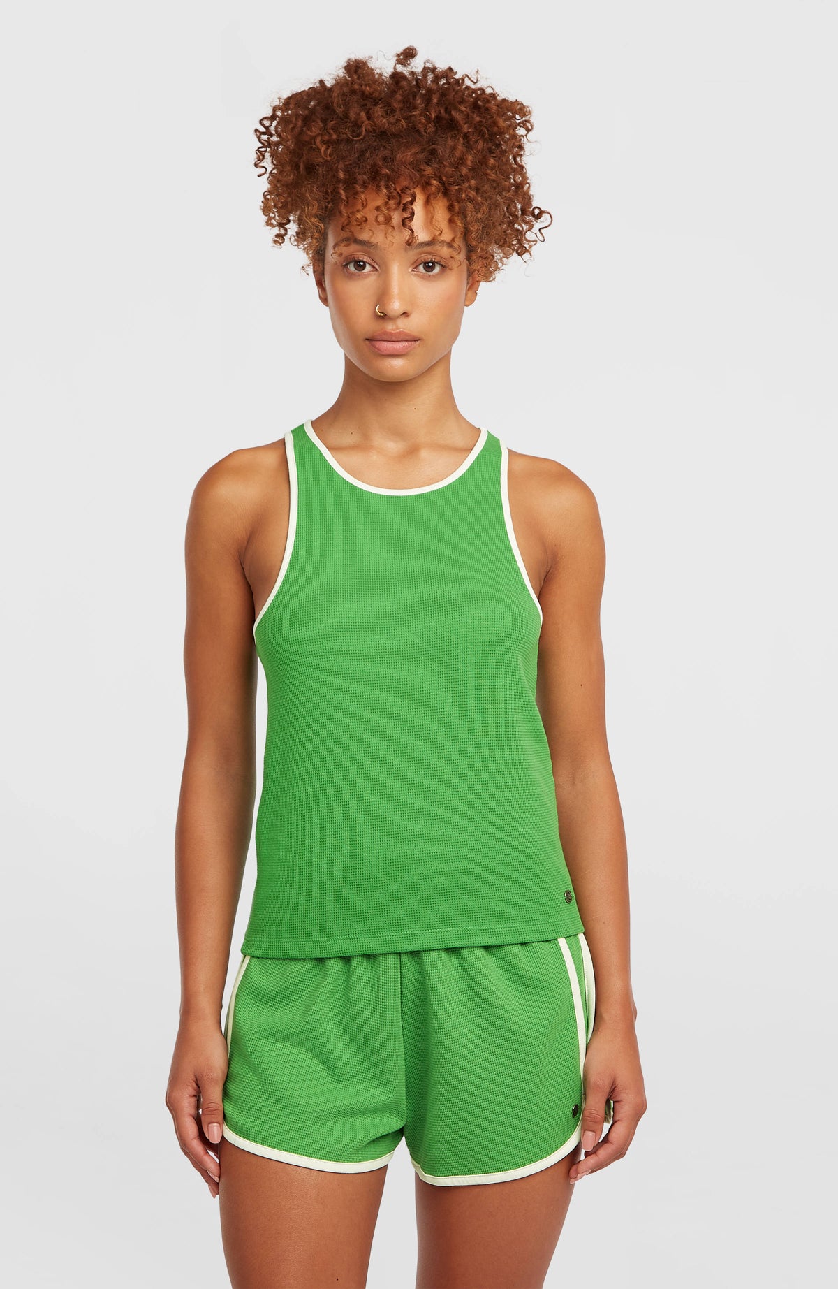 O'Riginals tanktop van gewafelde stof | Grass