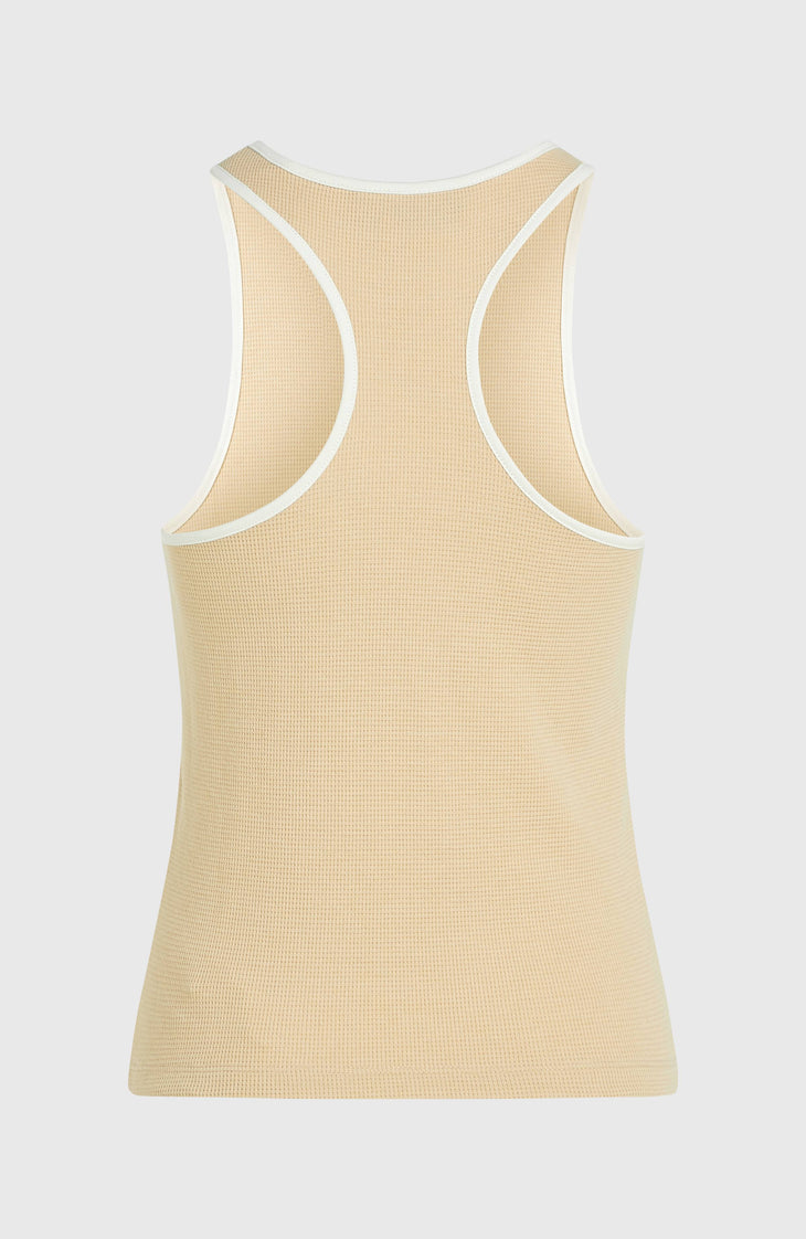 O'Riginals tanktop van gewafelde stof | Cocoa Sand