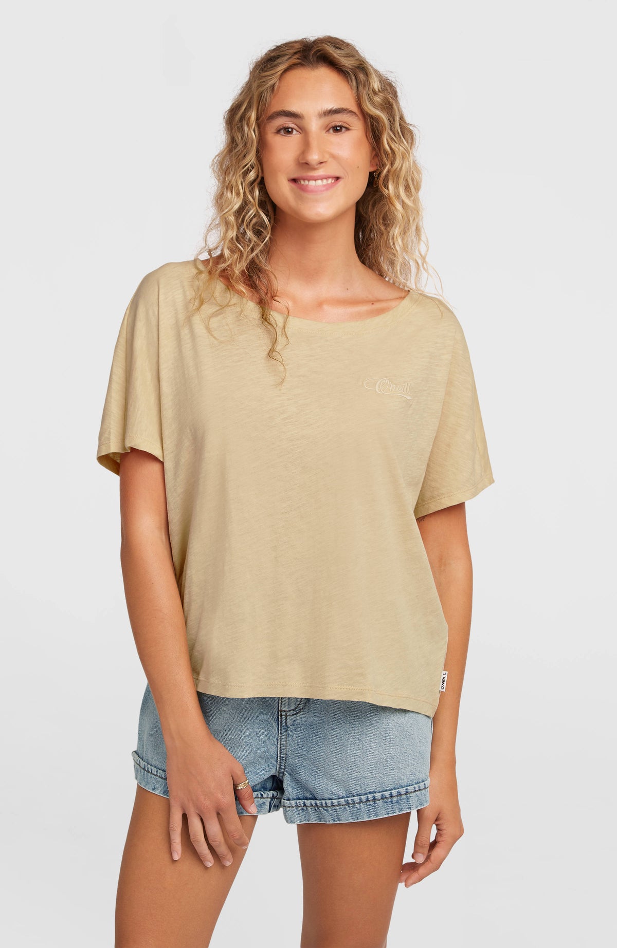 Essentials O'Neill Script Scoop Neck T-shirt | Cocoa Sand