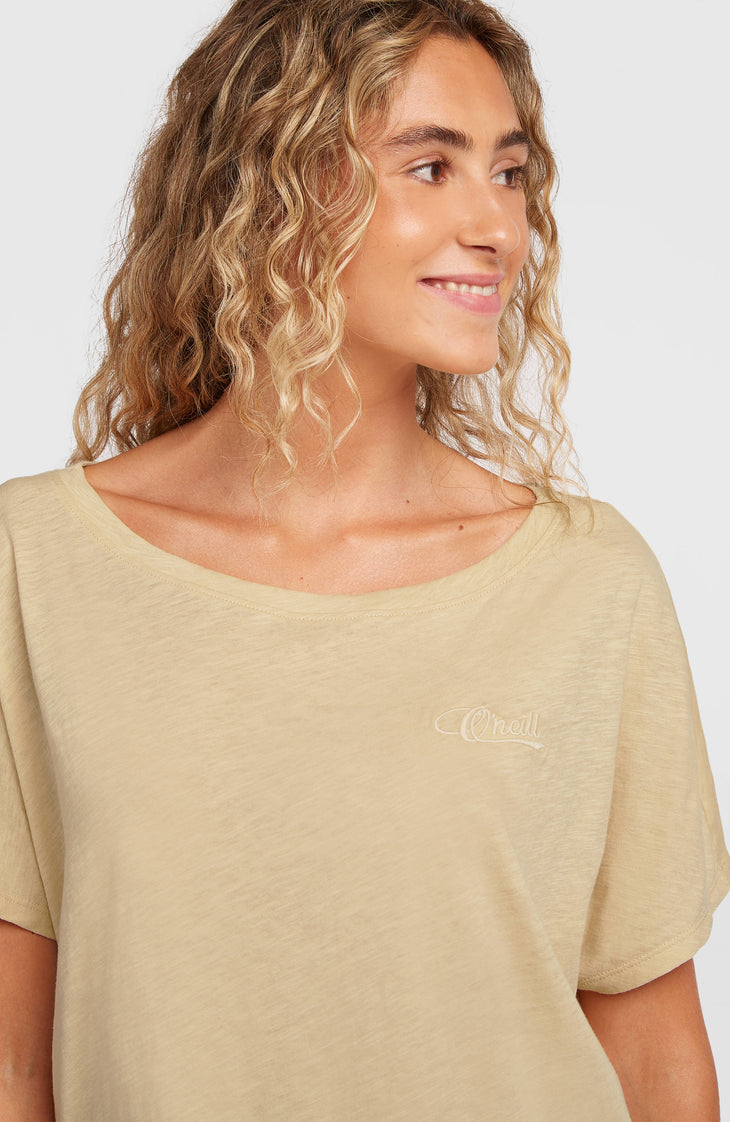 Essentials O'Neill Script Scoop Neck T-shirt | Cocoa Sand
