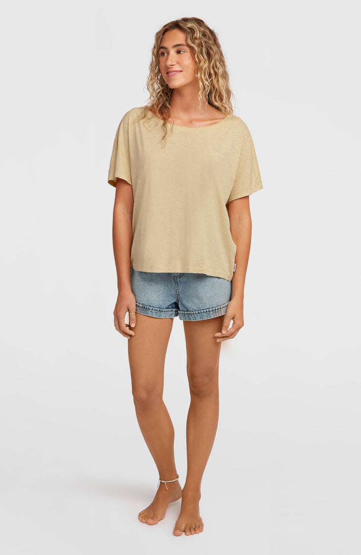 Essentials O'Neill Script Scoop Neck T-shirt | Cocoa Sand