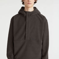 Hoodie Superfleece met halve rits | Black Out Colour Block