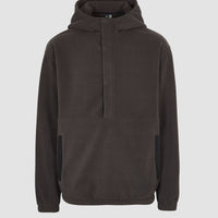 Hoodie Superfleece met halve rits | Black Out Colour Block