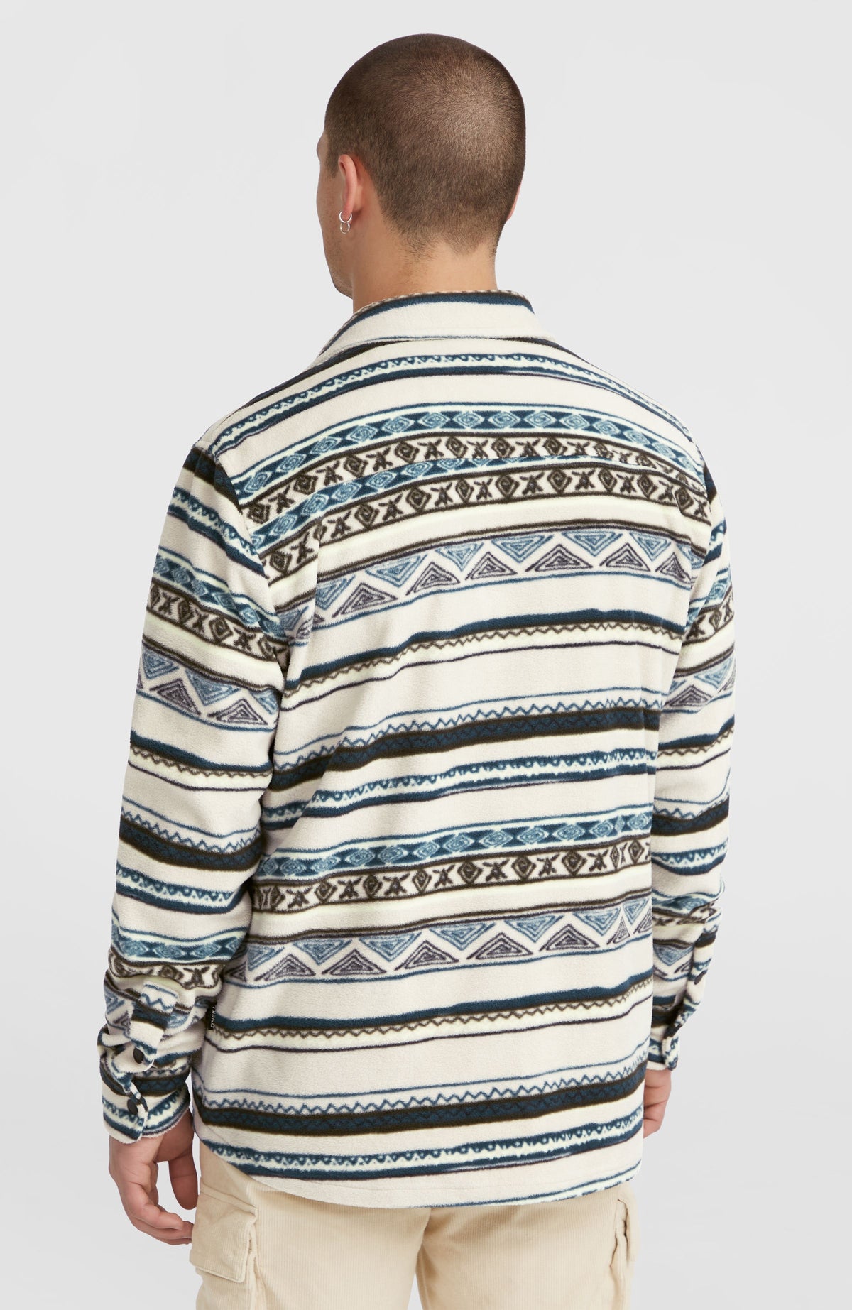 Superfleece overhemd | Grey Ikat Stripe