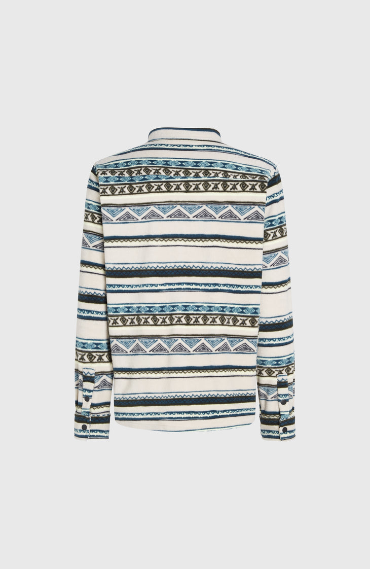 Superfleece overhemd | Grey Ikat Stripe
