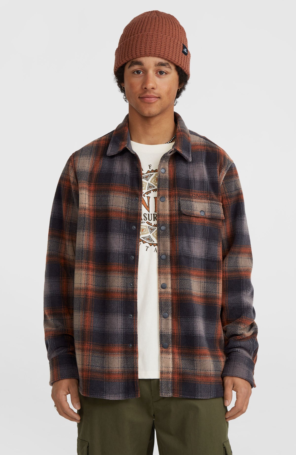 Superfleece overhemd | Grey Check Small
