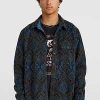 Superfleece overhemd | Black Retro Ikat