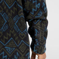 Superfleece overhemd | Black Retro Ikat